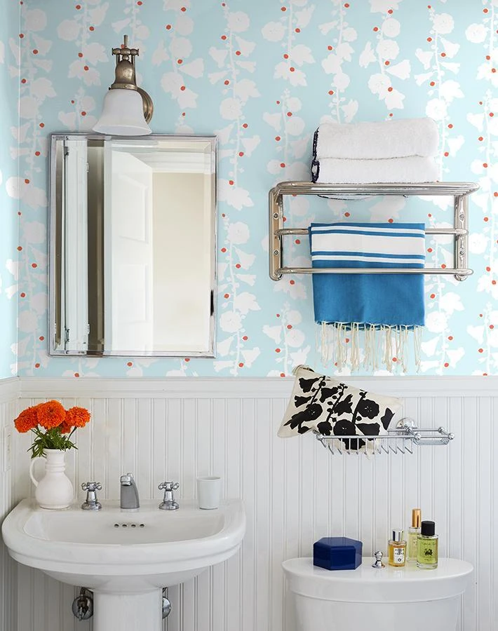 'Hollyhock' Wallpaper By Clare V. - Sky 4 'Hollyhock' Wallpaper By Clare V. - Sky - Image 2