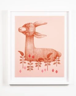 '70s Llama' Framed Art By Tea Collection