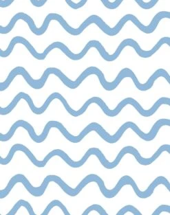 'Aegean Waves' Wallpaper By Tea Collection - Cornflower
