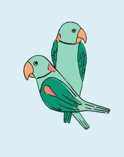 'Small Alexandrine Parakeet' Wallpaper By Tea Collection - Pale -Wallpaper Store Alexandrine Parakeet Small Pale Blue detail 09f99317 a840 468d 9da6 c994bd74d514