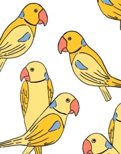 'Alexandrine Parakeet' Wallpaper By Tea Collection - Yellow -Wallpaper Store Alexandrine Parakeet Yellow detail 3ae7eef8 35da 4b63 bfa0 5022f6306619