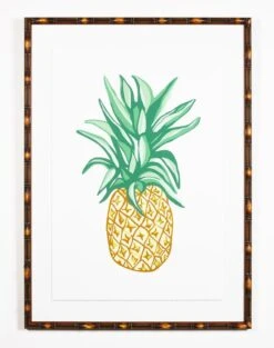 'Aloha Pineapple Framed Wood Wall Art' Framed Art By Artshoppe