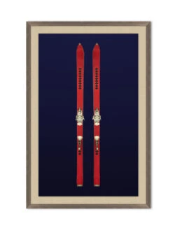 'Antique Skis Navy 2' By Nathan Turner Framed Art