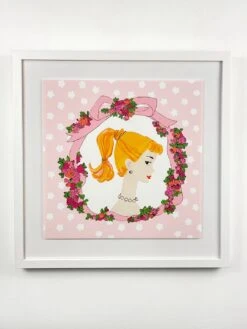 'Barbie™ Pink Cameo Framed Art