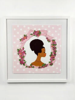 'Barbie™ Rose Cameo Framed Art