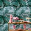 'Barbie™ Disco Ball' Wallpaper By Barbie™ - Aqua On Silver Mylar 2 'Barbie™ Disco Ball' Wallpaper By Barbie™ - Aqua On Silver Mylar -Wallpaper Store Barbie Disco Ball Mirror Wallpaper Barbie Aqua RS