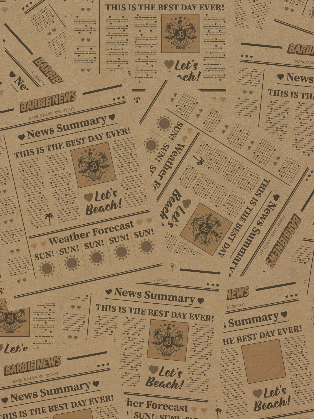 'Barbie™ Land News' Wallpaper By Barbie™ - Kraft 5 'Barbie™ Land News' Wallpaper By Barbie™ - Kraft - Image 3