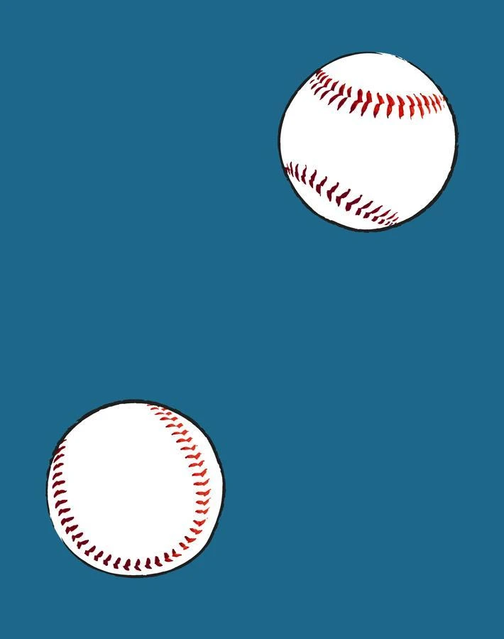 'Baseball Toss' Wallpaper By Wallshoppe - Cadet Blue 4 'Baseball Toss' Wallpaper By Wallshoppe - Cadet Blue - Image 2