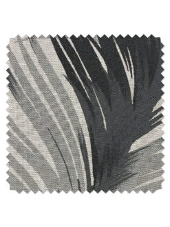 'Fabric By The Yard - Belafonte Palm - Black On Flax Linen