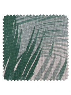 'Fabric By The Yard - Belafonte Palm - Green On Flax Linen