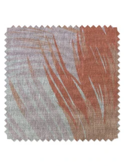 'Fabric By The Yard - Belafonte Palm - Peach On Flax Linen