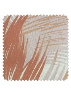'Fabric By The Yard - Belafonte Palm - Peach On Organic Twill