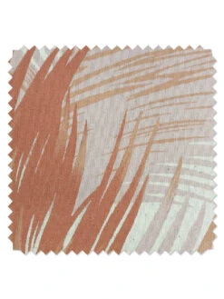 'Fabric By The Yard - Belafonte Palm - Peach On Flax Linen -Wallpaper Store Belafonte Palm Peach Organic Twill Detail 61b59d79 6adf 4d43 8299 921b2dec324f