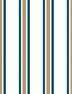 'Between The Lines' Wallpaper By Wallshoppe - Leather / Indigo