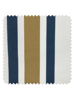 'Fabric By The Yard - Between The Lines - Leather Indigo On Hopsack