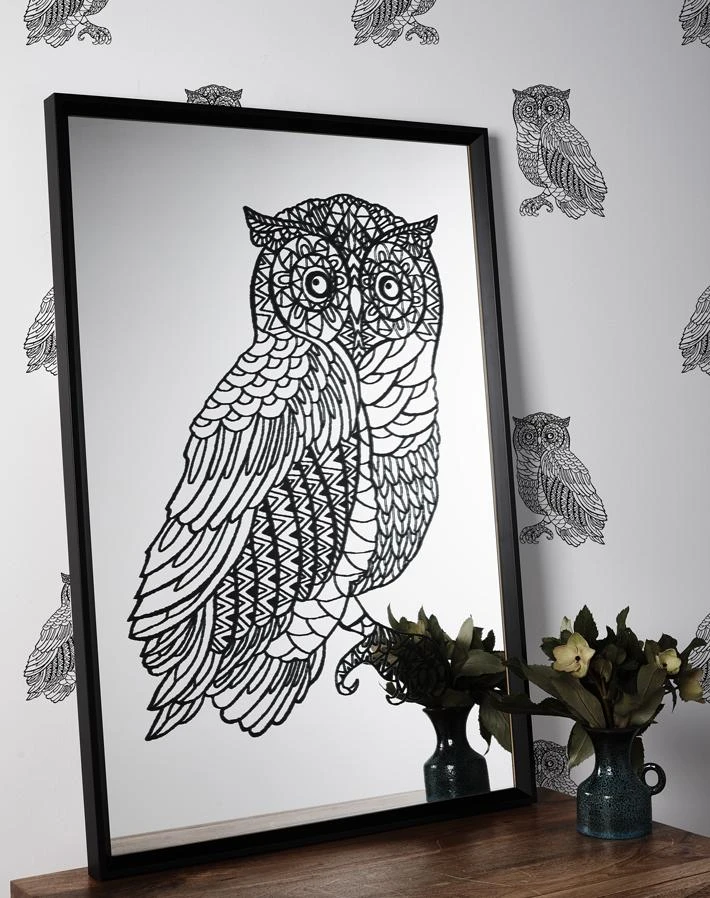 'Black Owl' Mirrored Art By Artshoppe 4 'Black Owl' Mirrored Art By Artshoppe - Image 2
