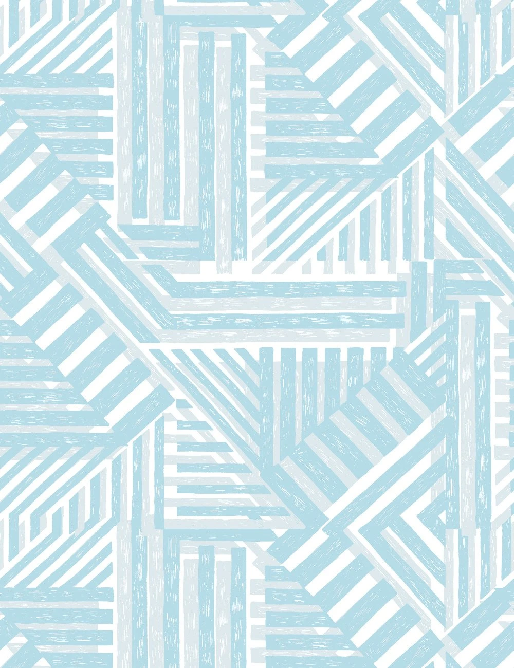 'Bloc' Wallpaper By Wallshoppe - Elephant / Light Blue 6 'Bloc' Wallpaper By Wallshoppe - Elephant / Light Blue - Image 4