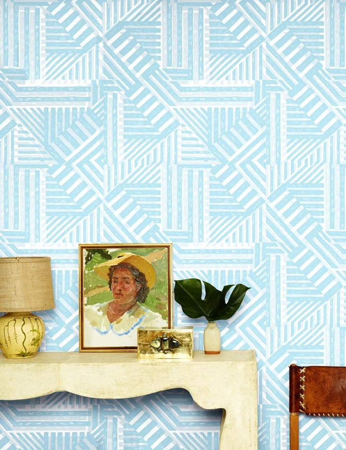 'Bloc' Wallpaper By Wallshoppe - Elephant / Light Blue 4 'Bloc' Wallpaper By Wallshoppe - Elephant / Light Blue - Image 2