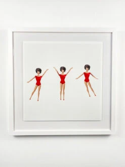'Brunette Barbie™ In Motion Framed Art