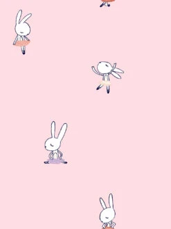 'Ballet Bunnies' Wallpaper By Tea Collection - Ballet Slipper