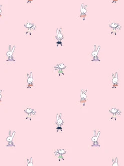 'Ballet Bunnies' Wallpaper By Tea Collection - Ballet Slipper -Wallpaper Store Bunnies by Tea Collection Peach Ballet Slipper Detail