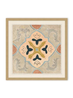 'Cabana Pastel Tile 2' On Canvas By Nathan Turner Framed Art