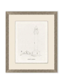 'California Lighthouse Sketch 2' By Nathan Turner Framed Art