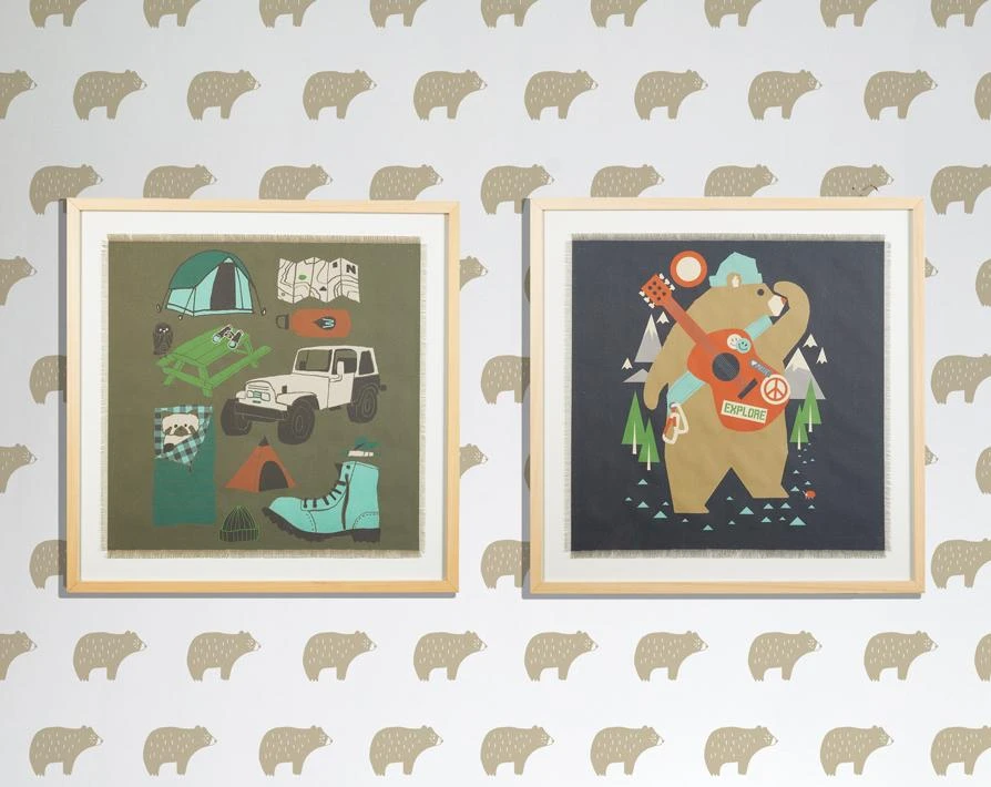 'Camping Bear' Framed Art By Tea Collection 4 'Camping Bear' Framed Art By Tea Collection - Image 2