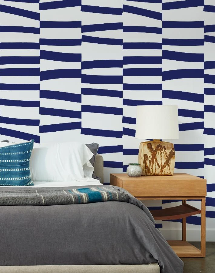 'Canals' Wallpaper By Clare V. - Navy 4 'Canals' Wallpaper By Clare V. - Navy - Image 2