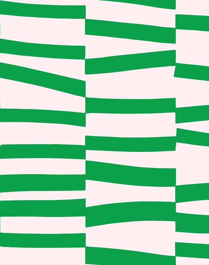 'Canals' Wallpaper By Clare V. - Green / Blush 3 'Canals' Wallpaper By Clare V. - Green / Blush