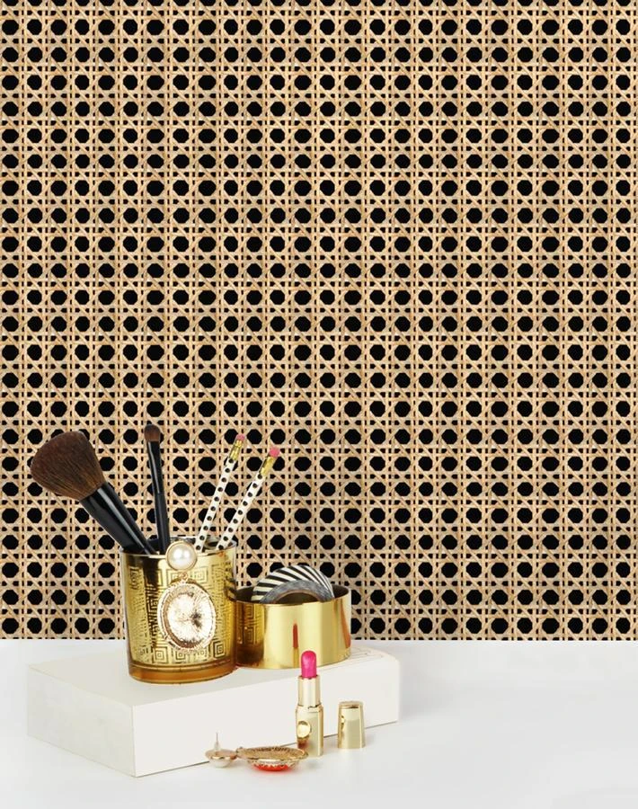 'Faux Caning' Wallpaper By Wallshoppe - Onyx 4 'Faux Caning' Wallpaper By Wallshoppe - Onyx - Image 2