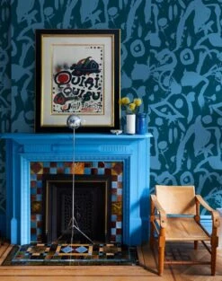 'El Quijote' Wallpaper By Chris Benz - Blues -Wallpaper Store Chris Benz elquijote 2colorblues dae04c9e d7a2 496b 9fe6 ea5e8767d676