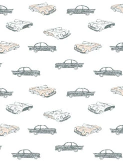 'Classic Cars' Wallpaper By Tea Collection - Peach
