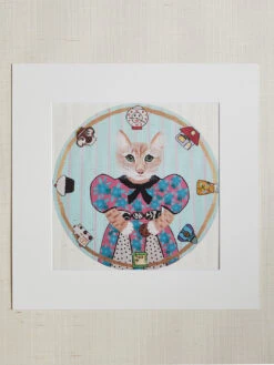 'Cookie Jar Kitten' By Carly Beck Art Print -Wallpaper Store Cookie Jar Kitten by CAB Grasscloth Portrait Design