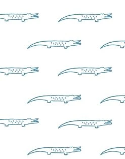 'Crocodile' Wallpaper By Tea Collection - Cadet Blue