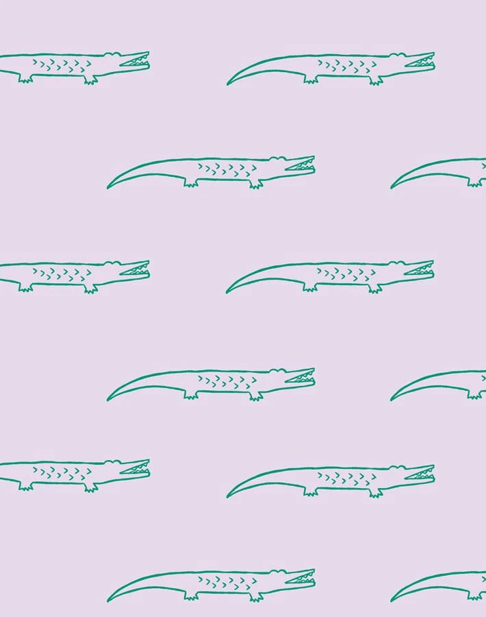 'Crocodile' Wallpaper By Tea Collection - Lavender 3 'Crocodile' Wallpaper By Tea Collection - Lavender