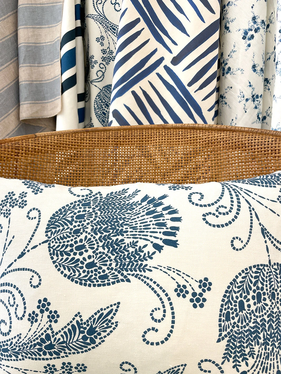 'Fabric By The Yard - Dear Prudence - Cadet Blue On Linen 4 'Fabric By The Yard - Dear Prudence - Cadet Blue On Linen - Image 2