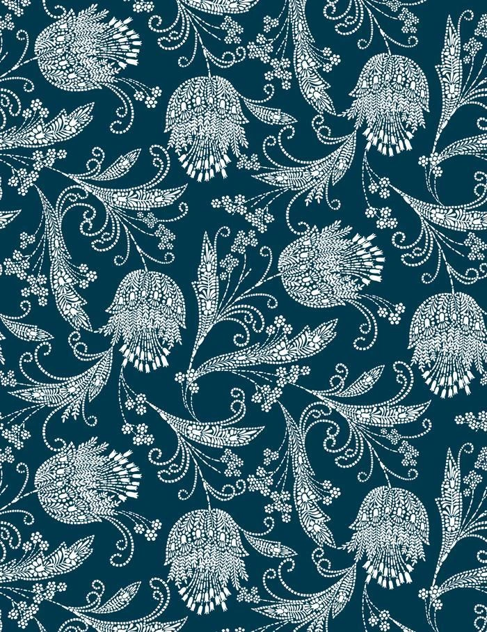 'Eleanor Rigby' Wallpaper By Wallshoppe - Indigo 6 'Eleanor Rigby' Wallpaper By Wallshoppe - Indigo - Image 4