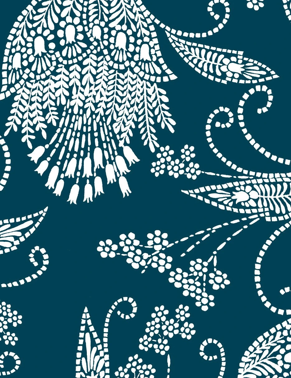 'Eleanor Rigby' Wallpaper By Wallshoppe - Indigo 5 'Eleanor Rigby' Wallpaper By Wallshoppe - Indigo - Image 3