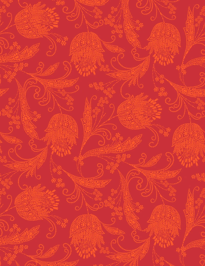 'Eleanor Rigby' Wallpaper By Wallshoppe - Ruby / Persimmon 3 'Eleanor Rigby' Wallpaper By Wallshoppe - Ruby / Persimmon