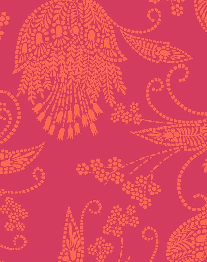 'Eleanor Rigby' Wallpaper By Wallshoppe - Ruby / Persimmon 5 'Eleanor Rigby' Wallpaper By Wallshoppe - Ruby / Persimmon - Image 3