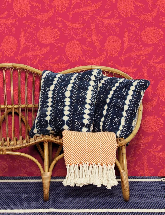 'Eleanor Rigby' Wallpaper By Wallshoppe - Ruby / Persimmon 4 'Eleanor Rigby' Wallpaper By Wallshoppe - Ruby / Persimmon - Image 2