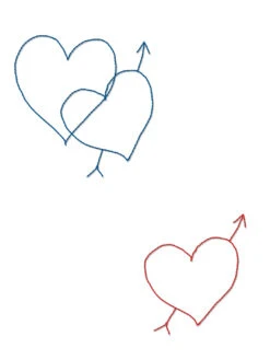 'Embroidered Hearts' Wallpaper By Lingua Franca - White -Wallpaper Store Embroidered Hearts White Detail