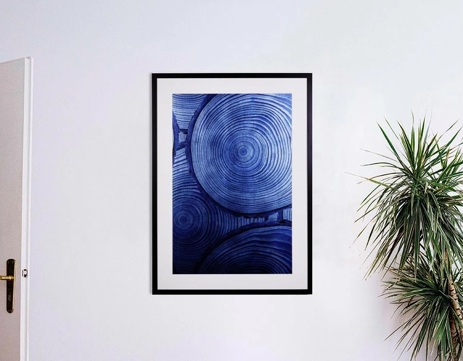 'Faux Bois Blue' Glam Framed Art By Nathan Turner 3 'Faux Bois Blue' Glam Framed Art By Nathan Turner - Image 2