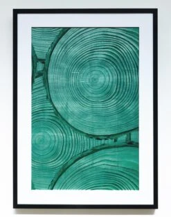 'Green 'Faux Bois Glam' Framed Art By Nathan Turner