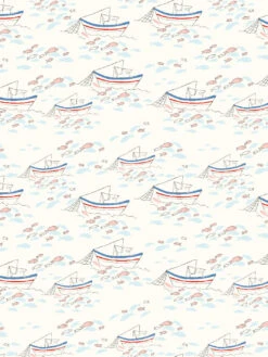 'Fishing Boats' Wallpaper By Tea Collection - Ivory