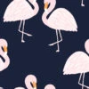 'Flamingos' Wallpaper By Tea Collection - Navy