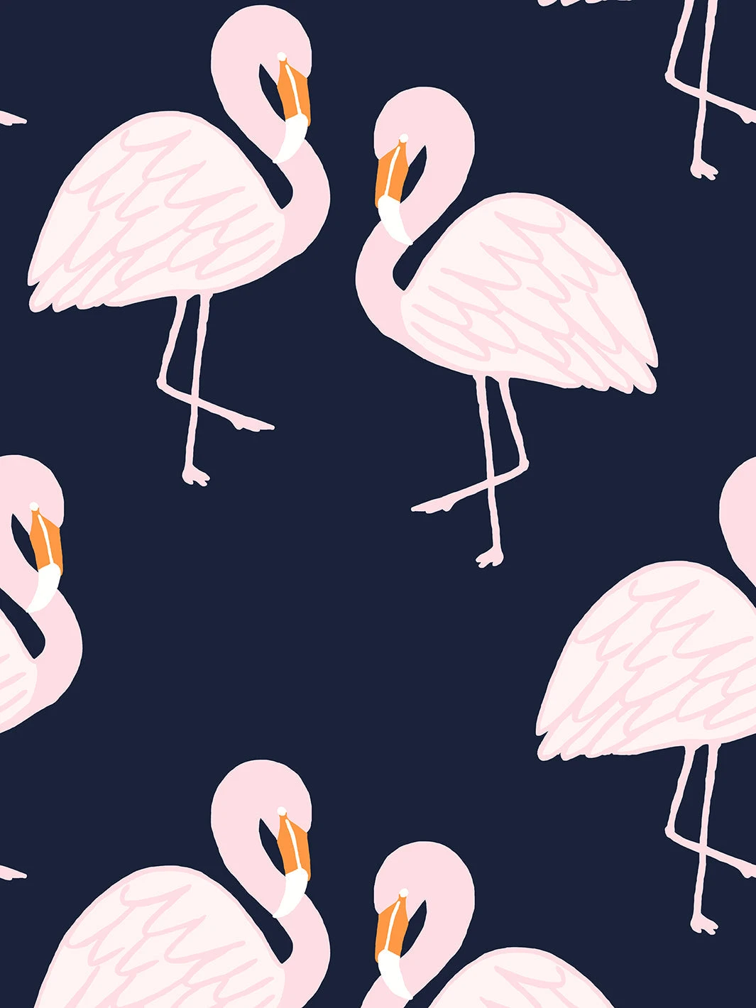 'Flamingos' Wallpaper By Tea Collection - Navy 3 'Flamingos' Wallpaper By Tea Collection - Navy