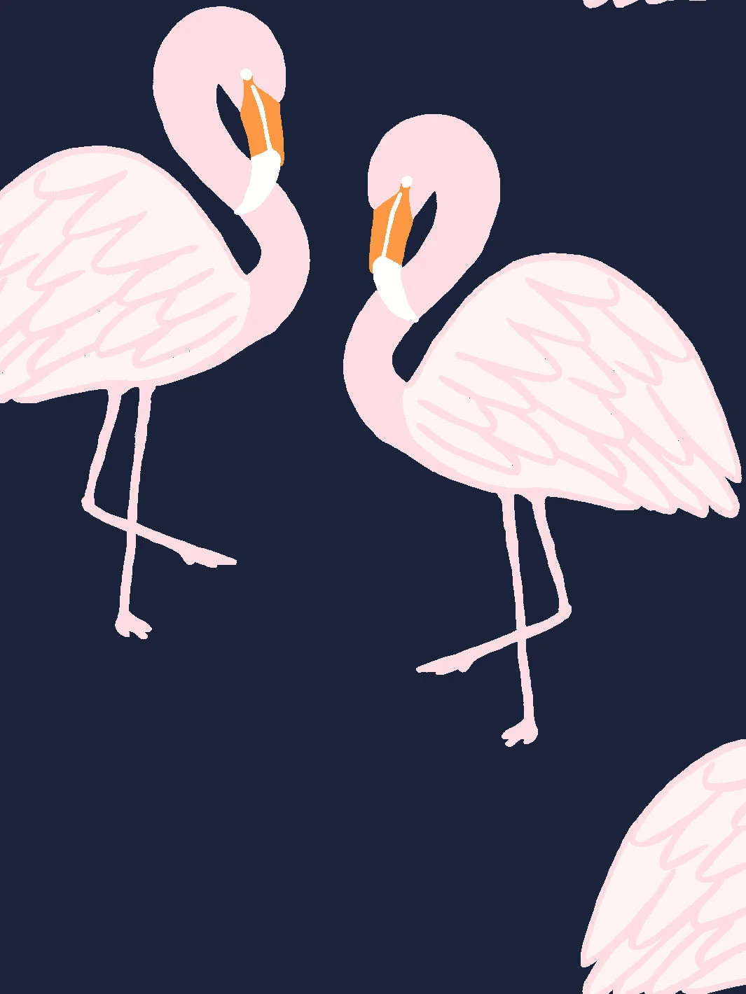 'Flamingos' Wallpaper By Tea Collection - Navy 5 'Flamingos' Wallpaper By Tea Collection - Navy - Image 3
