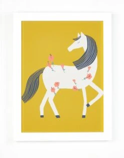 'Flowered Horse' Framed Art By Tea Collection